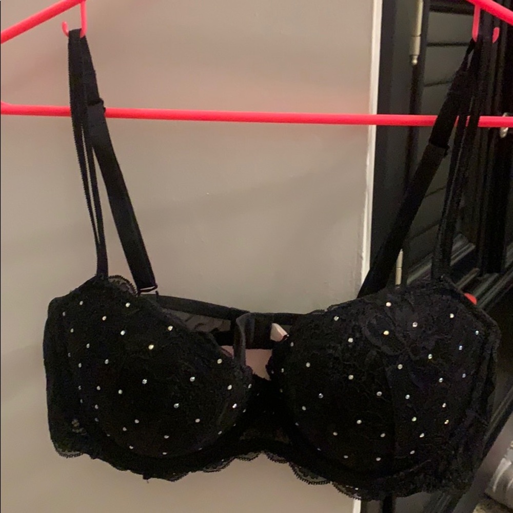 VS Black Rhinestone bra